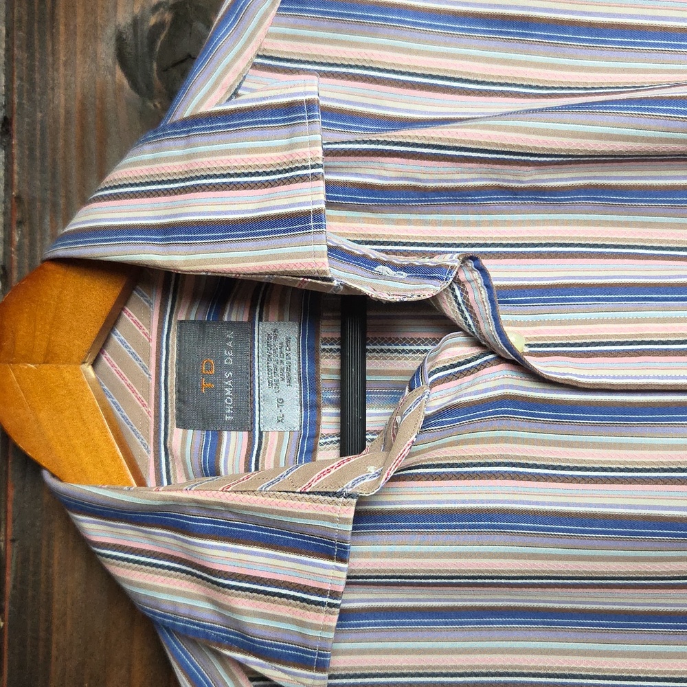 Thomas Dean Multicolor Striped Button Down Shirt Men's XL